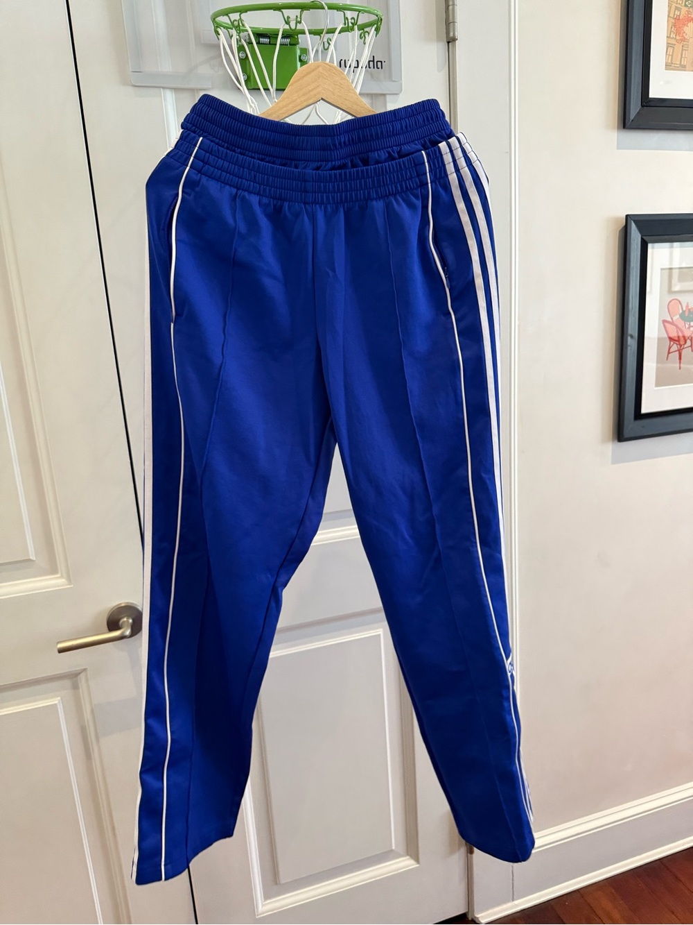 adidas Royal Blue Joggers with White Piping